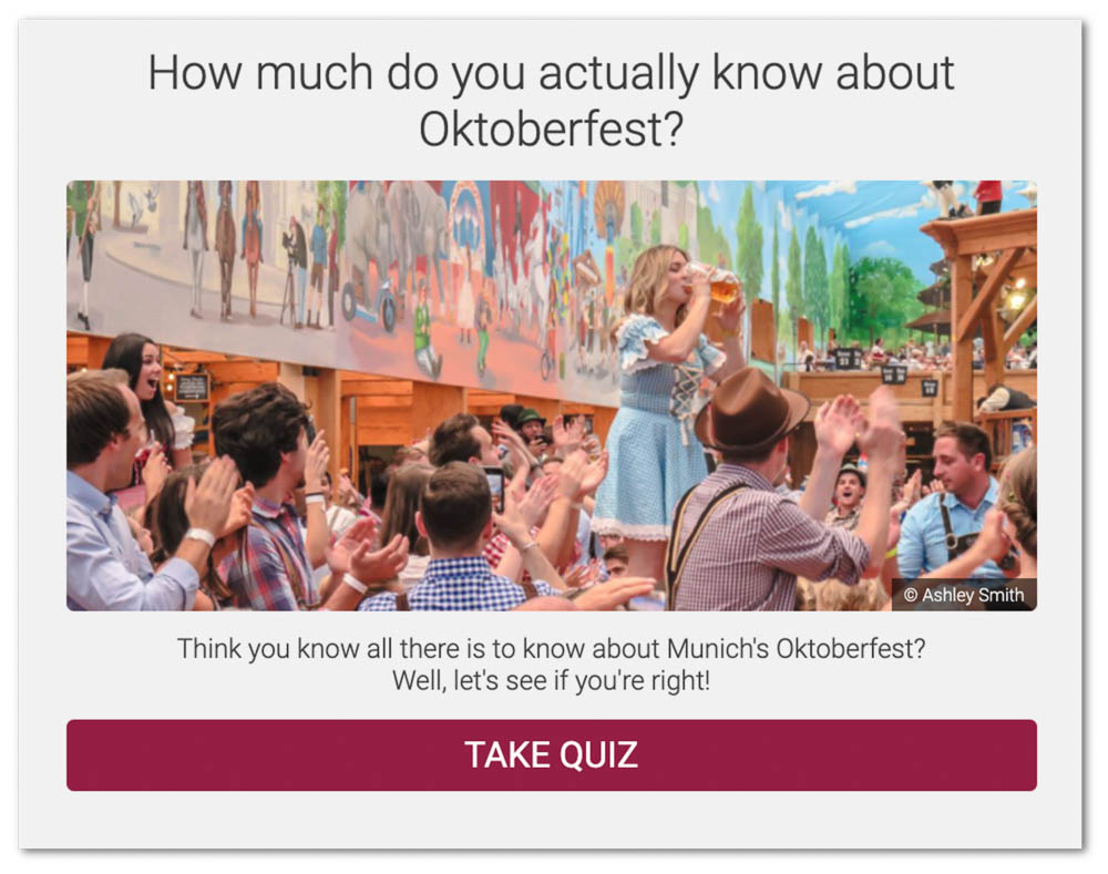 people at oktoberfest drinking beer in a tent - promo image for the oktoberfest trivia quiz