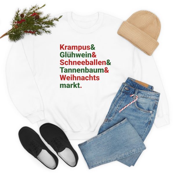 German christmas sweatshirt white on a mockup