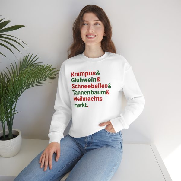 German christmas sweatshirt white on a model