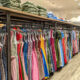 Racks of colorful dirndls at a shop in Munich