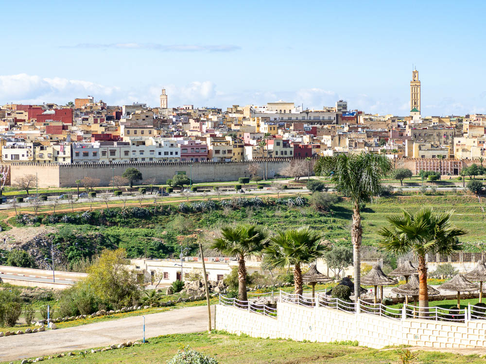 skyline of an ancient city in the sun