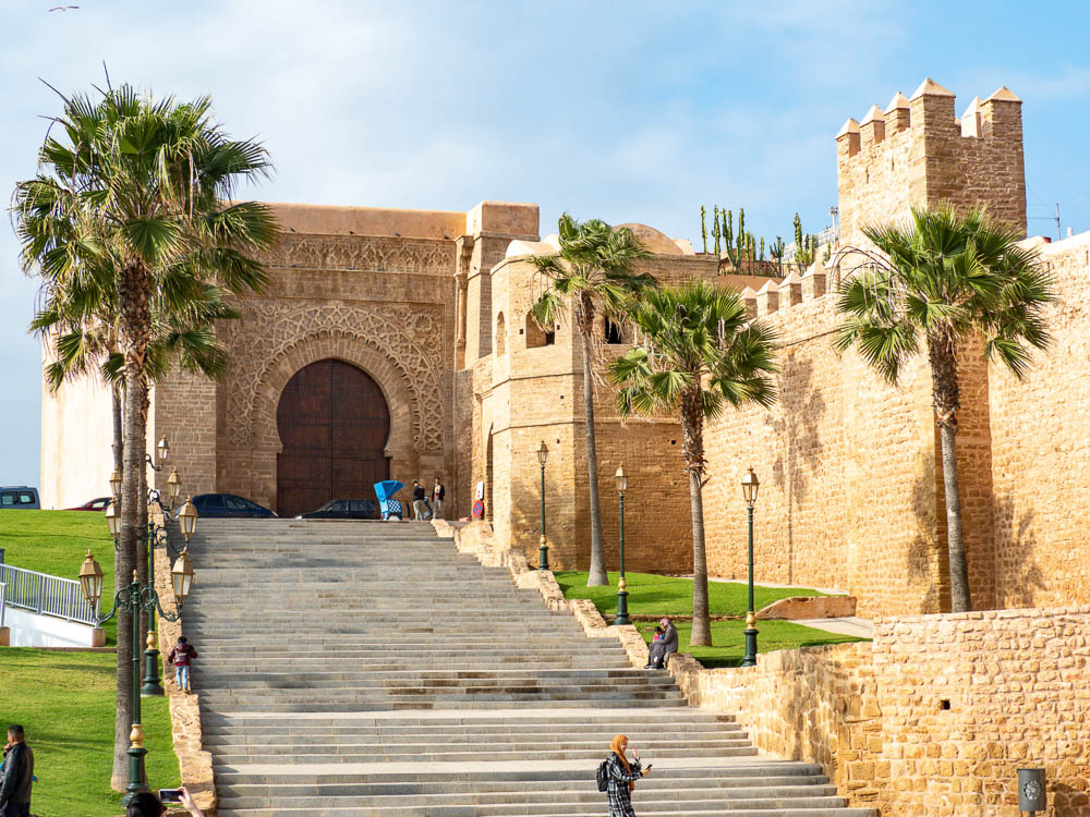 giant door on the front of an ancient fortress