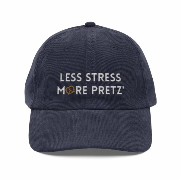 Less Stress More Pretz' Embroidered Vintage Corduroy Cap