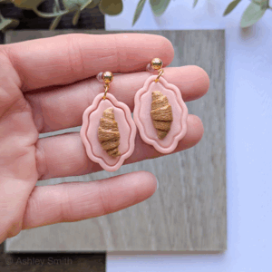 Handmade Croissant Earrings