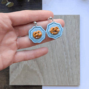 Handmade Framed Pretzel Earrings