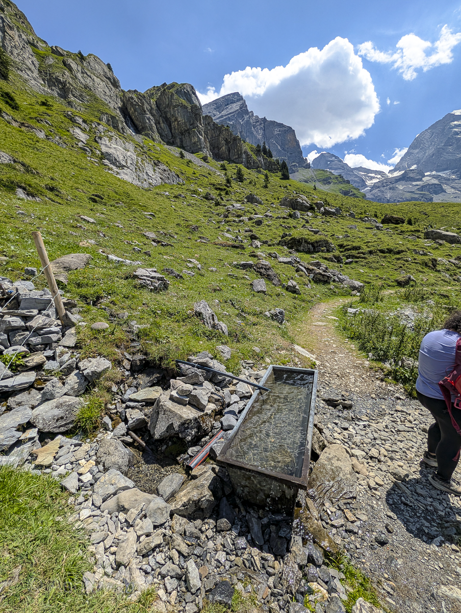 water trough in the mountains